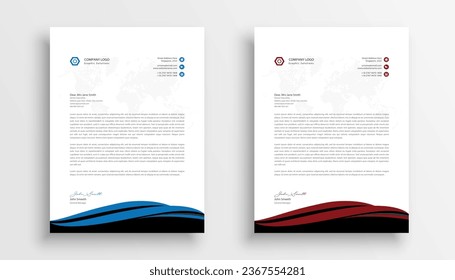 Free vector professional business letterhead template design
