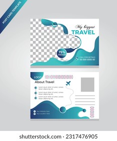  free vector professional photography travel post card design template.
