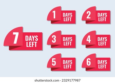 Free vector promotional number of days left banner design