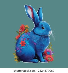 Vector libre una pegatina de dibujos animados de animales de conejo para todo uso lateral.