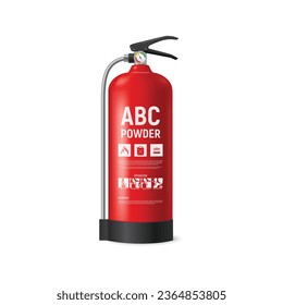 Free vector realistic fire extinguisher set with isolated portable fire-fighting units of different shape on transparent background illustration