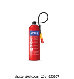 Free vector realistic fire extinguisher set with isolated portable fire-fighting units of different shape on transparent background illustration