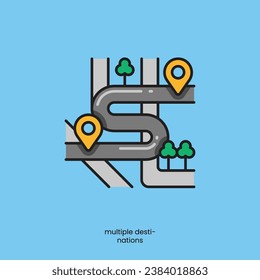 Conjunto de ilustraciones de formas de carreteras realistas de vectores libres