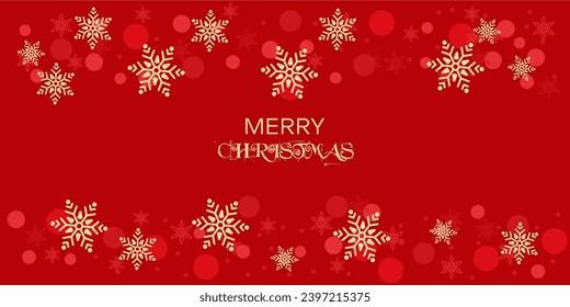 Free vector red christmas background with snowflakes lights design