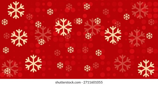Fondo rojo de la Navidad del Vector libre con el diseño de las luces de los copos de nieve