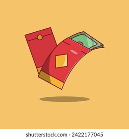 Free Vector Red Envelopes. Angpao. Cartoon. Illustration. Icon. Chinese New Year. Chinese New Year Elements.