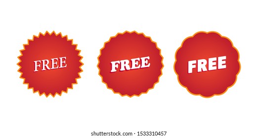 Free Vector red Sticker label on white background, Vector Illustration