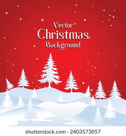 Free Vector Red and white Snowing Christmas Background