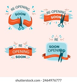 Free vector re-opening soon illustration