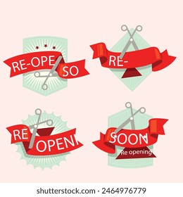 Free vector re-opening soon illustration