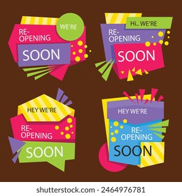 Free vector re-opening soon illustration