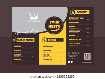 Free vector restaurant menu template design