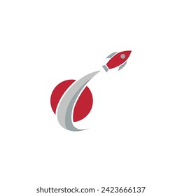 Free vector rocket shape logo template