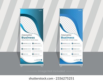 Free vector roll banner template, corporate roll up banner template . 