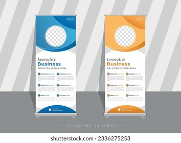 Free vector roll banner template, corporate roll up banner template . 