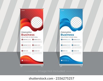 Free vector roll banner template, corporate roll up banner template . 