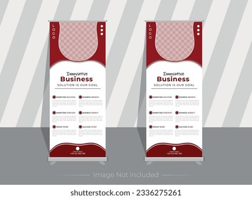 Free vector roll banner template, corporate roll up banner template . 