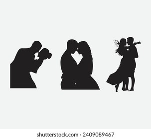Free vector romantic couple silhouette