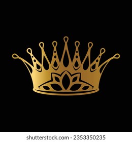 Free vector of royal golden crown king and quen image editable black background