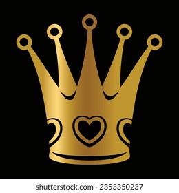 Free vector of royal golden crown king and quen image editable black background