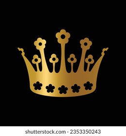 Free vector of royal golden crown king and quen image editable black background