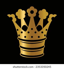 Free vector of royal golden crown king and quen image editable black background