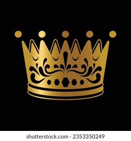 Free vector of royal golden crown king and quen image editable black background