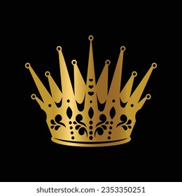 Free vector of royal golden crown king and quen image editable black background