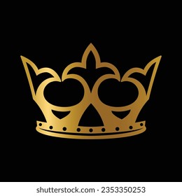 Free vector of royal golden crown king and quen image editable black background