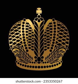 Free vector of royal golden crown king and quen image editable black background