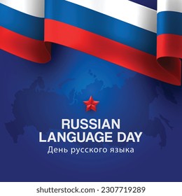 Free Vector Russian language day illustration