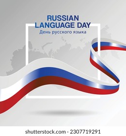 Free Vector Russian language day illustration