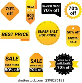 Free vector sales labels stickers illustration