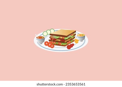 free vector Sandwich  design illustration