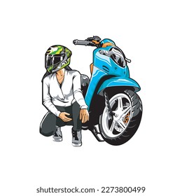 Free vector scooter transport set