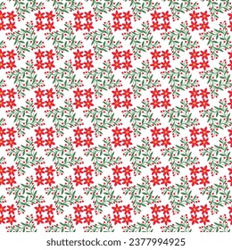 Free vector seamless flowers pattern with leaf .