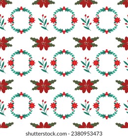 Free vector seamless pattern with Christmas tree.