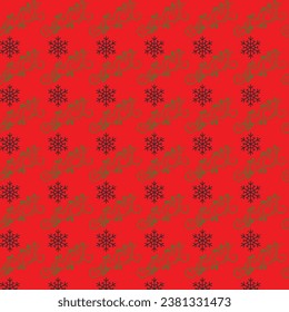  Free vector seamless pattern with red  Christmas flowers .