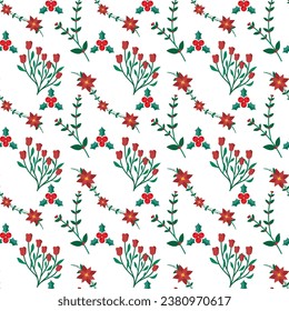 Free vector seamless pattern with wildflowers .