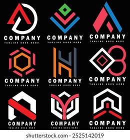 Free vector set of company logo design