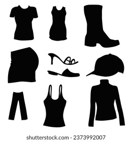 Free vector set of fashionable lady
