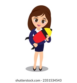Free vector set of four young business women characters in different