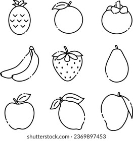 Free vector set of fruits and vegetables