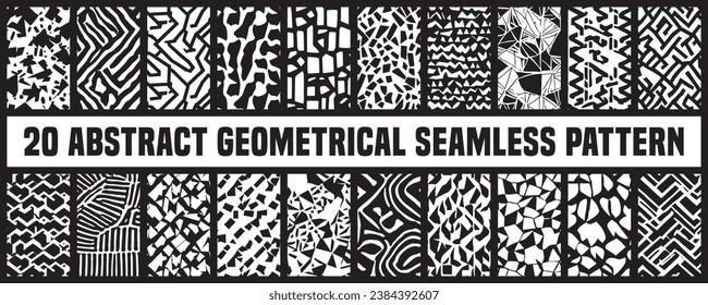 Free vector set of geometric Seamless patterns with Abstract Shapes