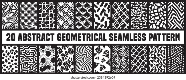 Free vector set of geometric Seamless patterns with Abstract Shapes