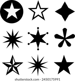 Free vector set of mixed stars