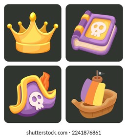 Free vector set of pirate items
