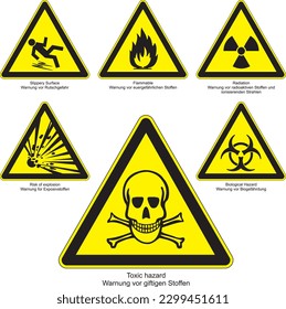 Free vector set of warning symbols and icons