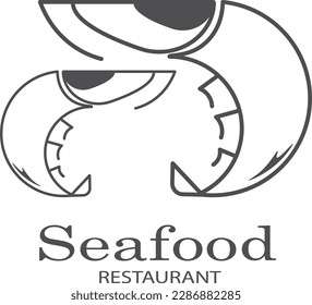 Free vector shrimp seafood logo