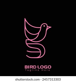 
Free Vector Simple and creative bird logo design , combination of letter B  and bird

